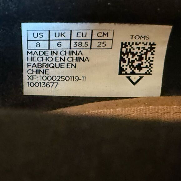 TOMS Women's Classic Espadrille Wedge Sandal Black Scattered Woven‎ Size 8 - Picture 9 of 10